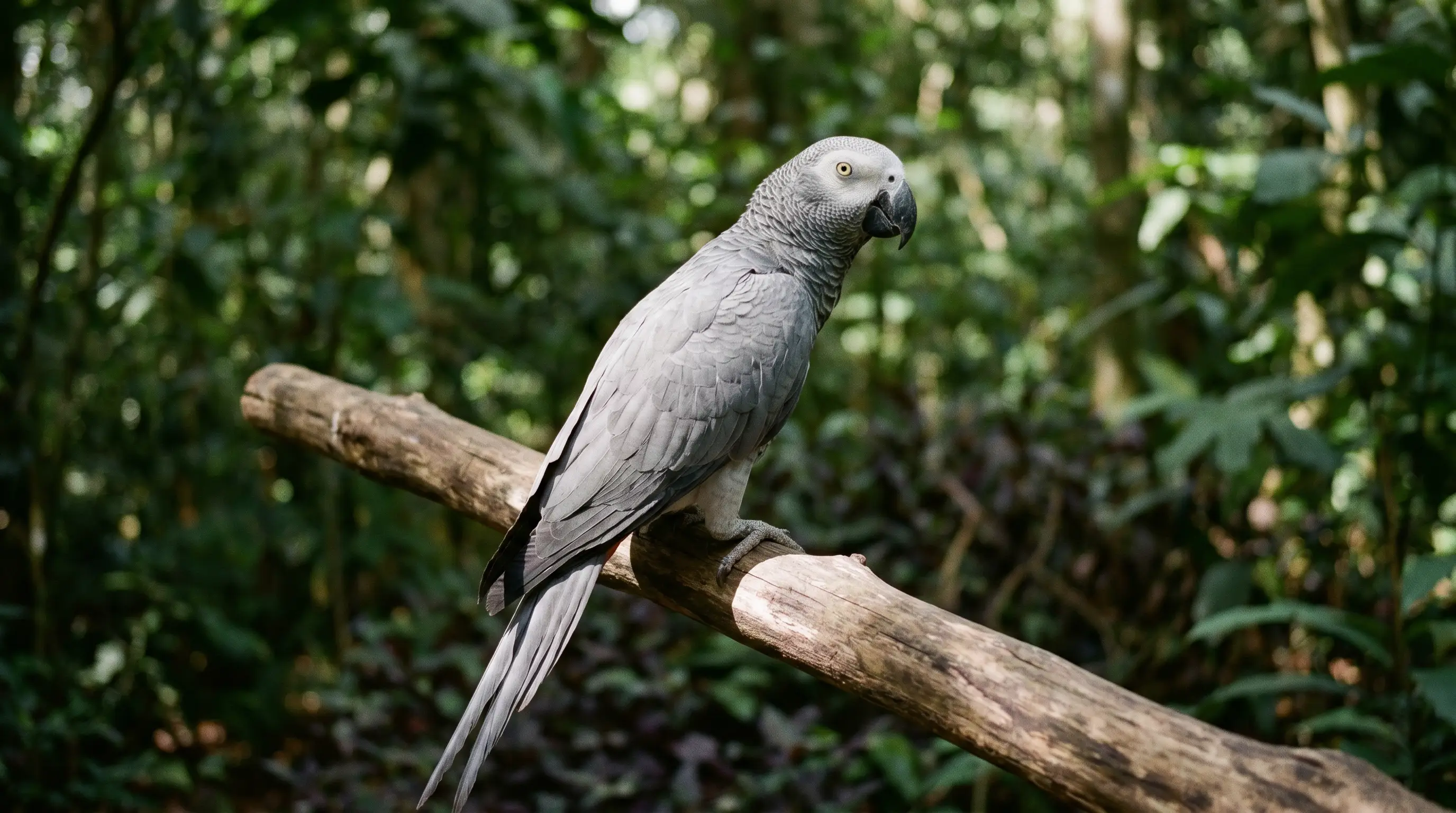 Congo African Grey parrot in its native West and Central African rainforest habitat — the wild origin behind every captive-bred C.A.Gs Grey Congo African Grey parrot in its native West and Central African rainforest habitat — the wild origin behind every captive-bred C.A.Gs Grey